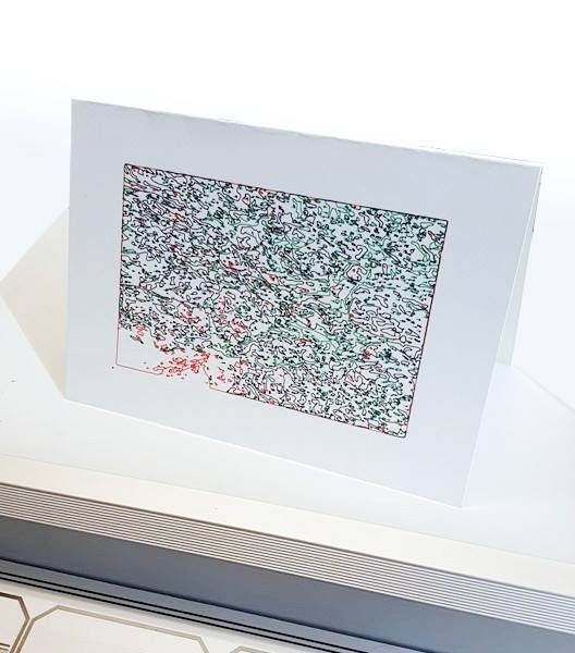 Medeas mucous cells printed in three colours on a pen plotter (x400)
